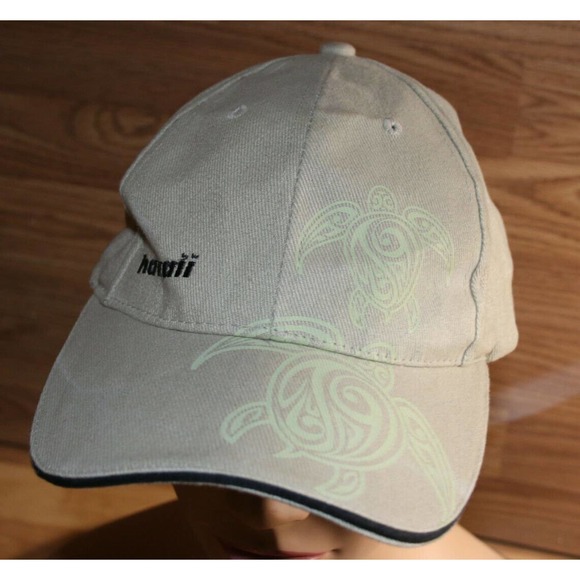 Hawaii Beige Honu Hidden Turtle Baseball Adjustable Cap Surfware Hawaiian Unique - Picture 1 of 9